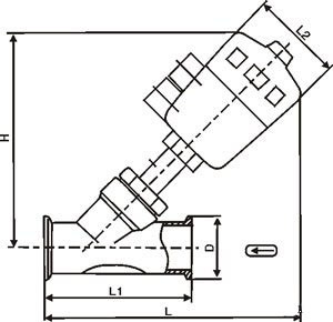 快裝式氣動角座閥結(jié)構(gòu)圖